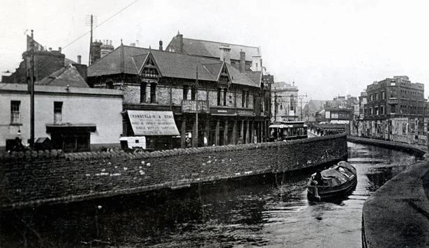 The former canal on Mill Lane (Source: Cardiff Central Library Local Studies Collection/Cardiff Story Museum)