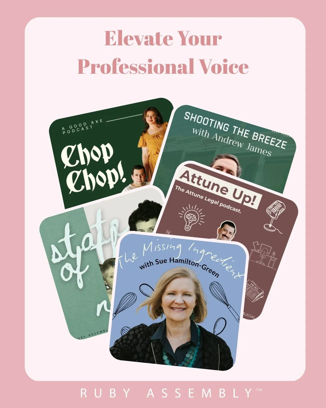 ELEVATE YOUR PROFESSIONAL VOICE: Our one-of-a-kind podcast service is designed as a comprehensive, concierge-style offering, ensuring your podcast journey is expertly managed.

Whether you are a seasoned speaker or new to the world of audio, the Ruby