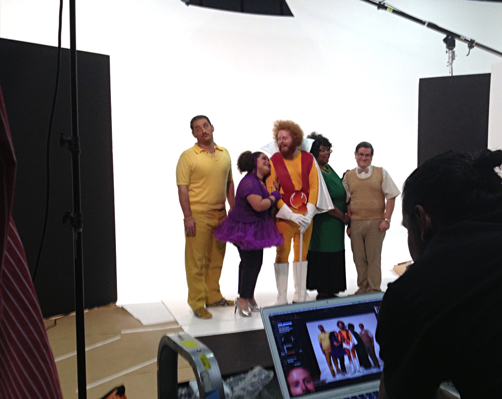Pick 3/Pick 4 – Behind the scenes photos. There's something about directing the guy who played Officer Sweetchuck in Police Academy and an SNL alum I found fun. These guys were a blast. At one point in the shoot, the cast and the client started singing songs from "hairspray."
