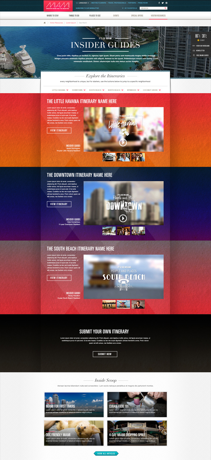 It's So Miami Campaign (in progress) – Original site concept