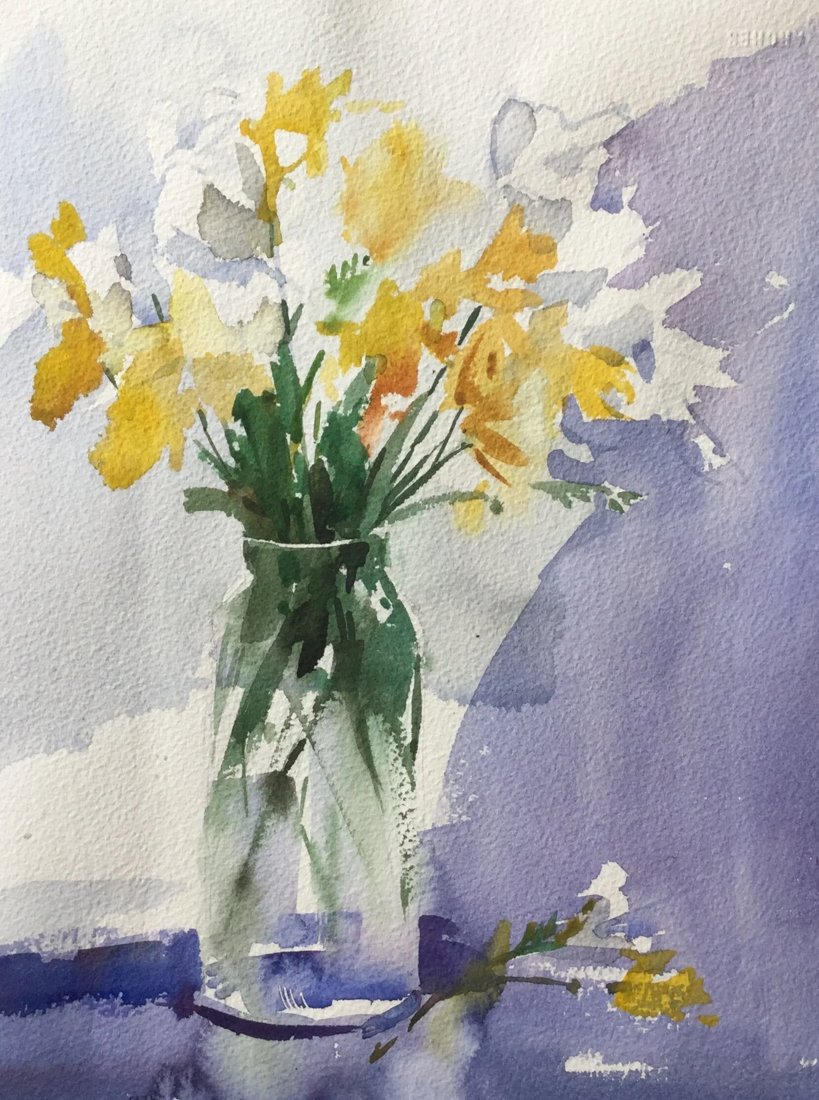 Punchy Yellow Blooms  (Framed)