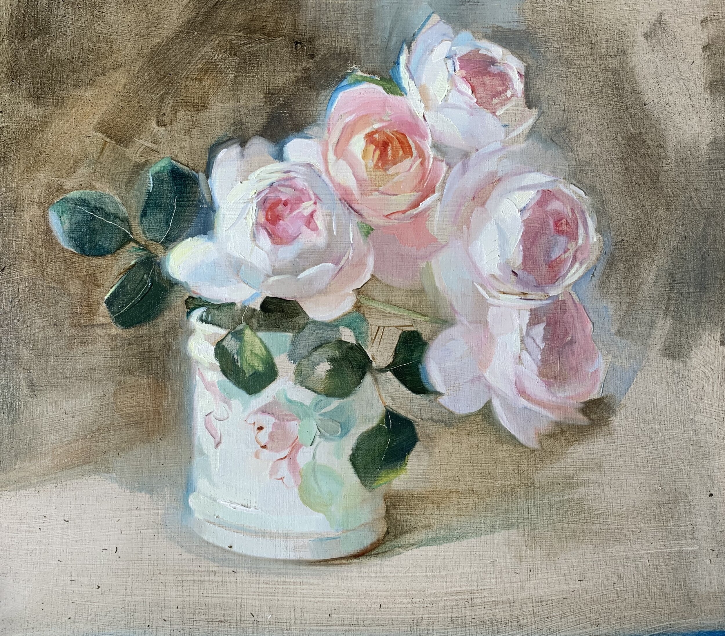 Preparation Sketch for Roses in the Rose Painted Pot.