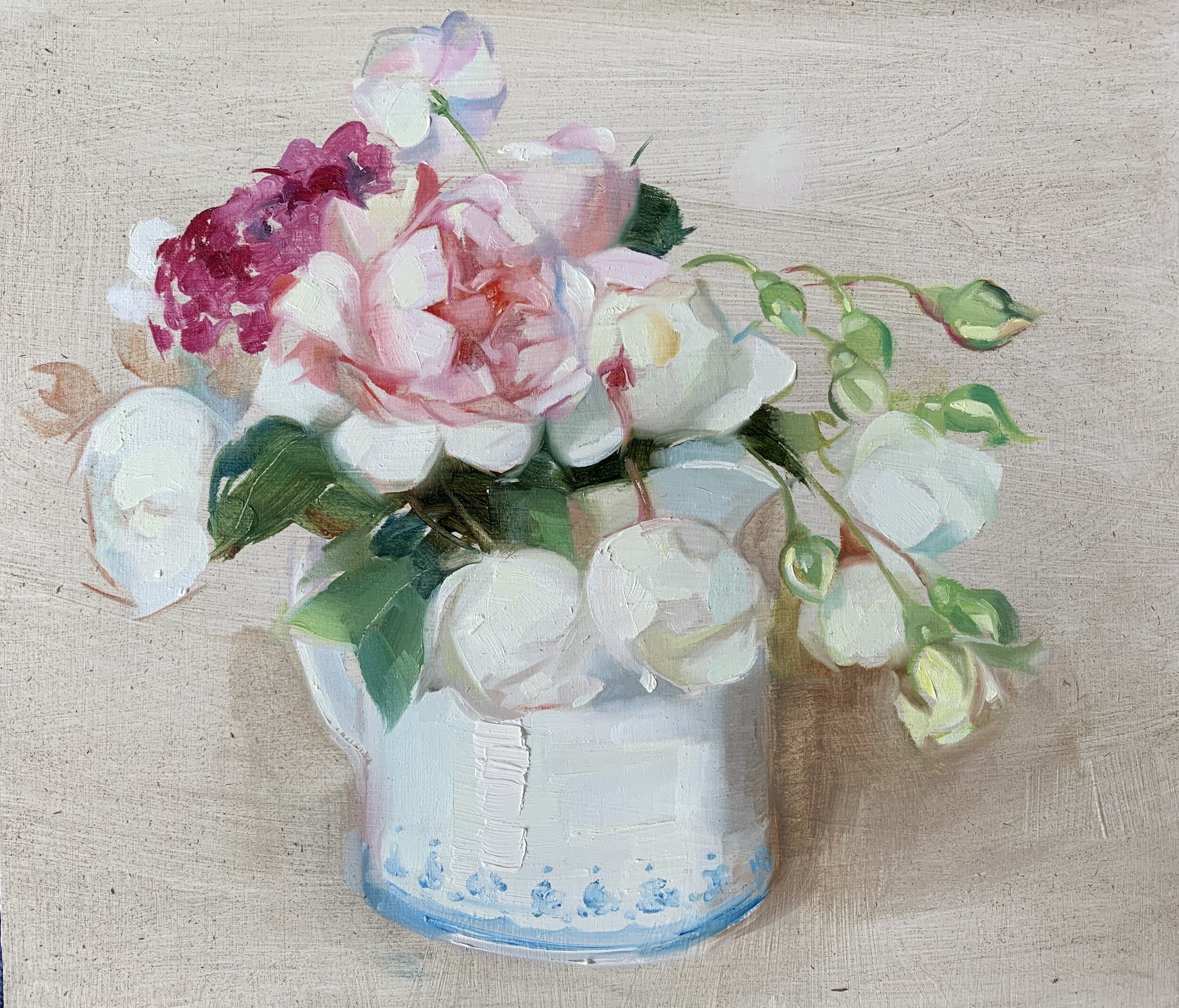 A Sketch of Roses in Flat Light.