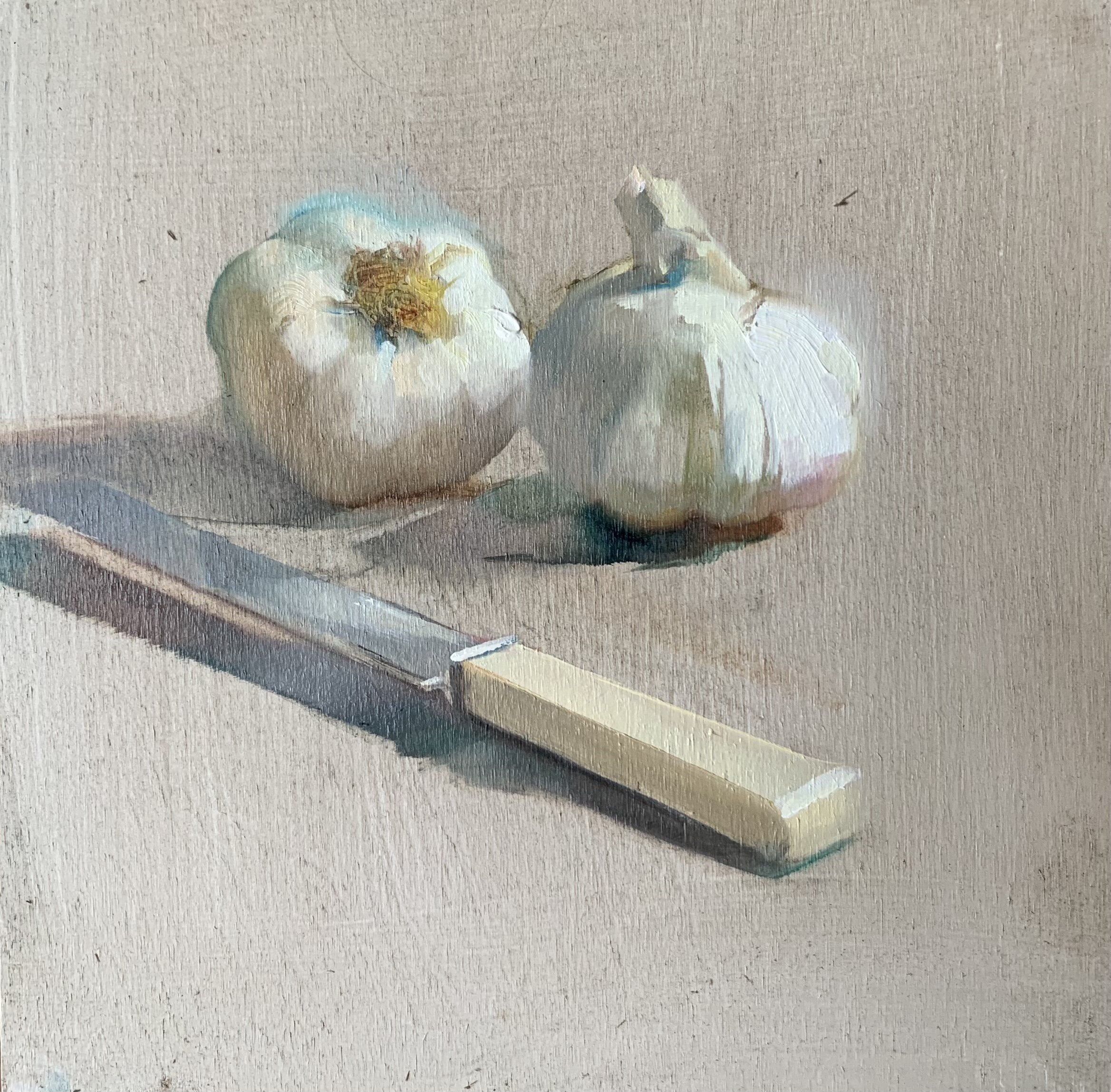 The Garlic and Cutting Knife.