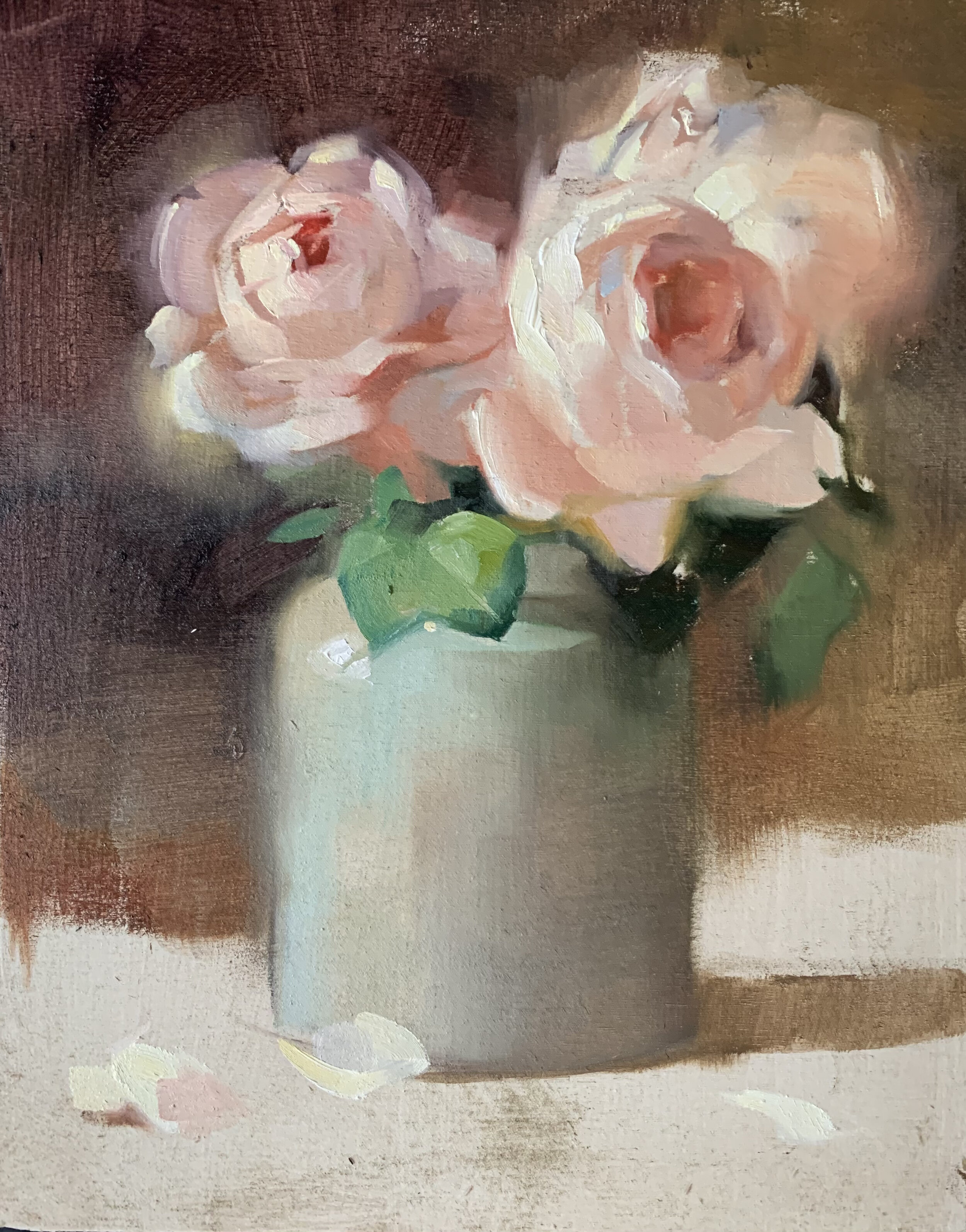 Pinks on a Dark Background.