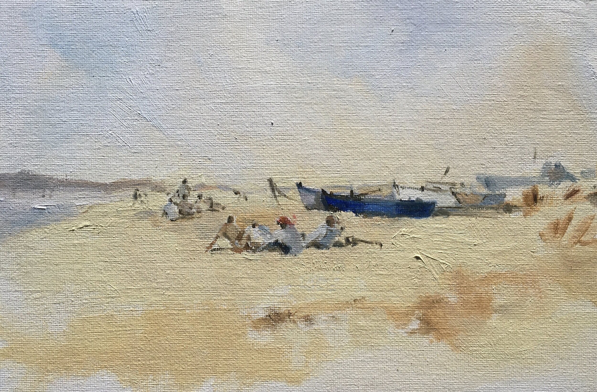 Picnic by the boatyard