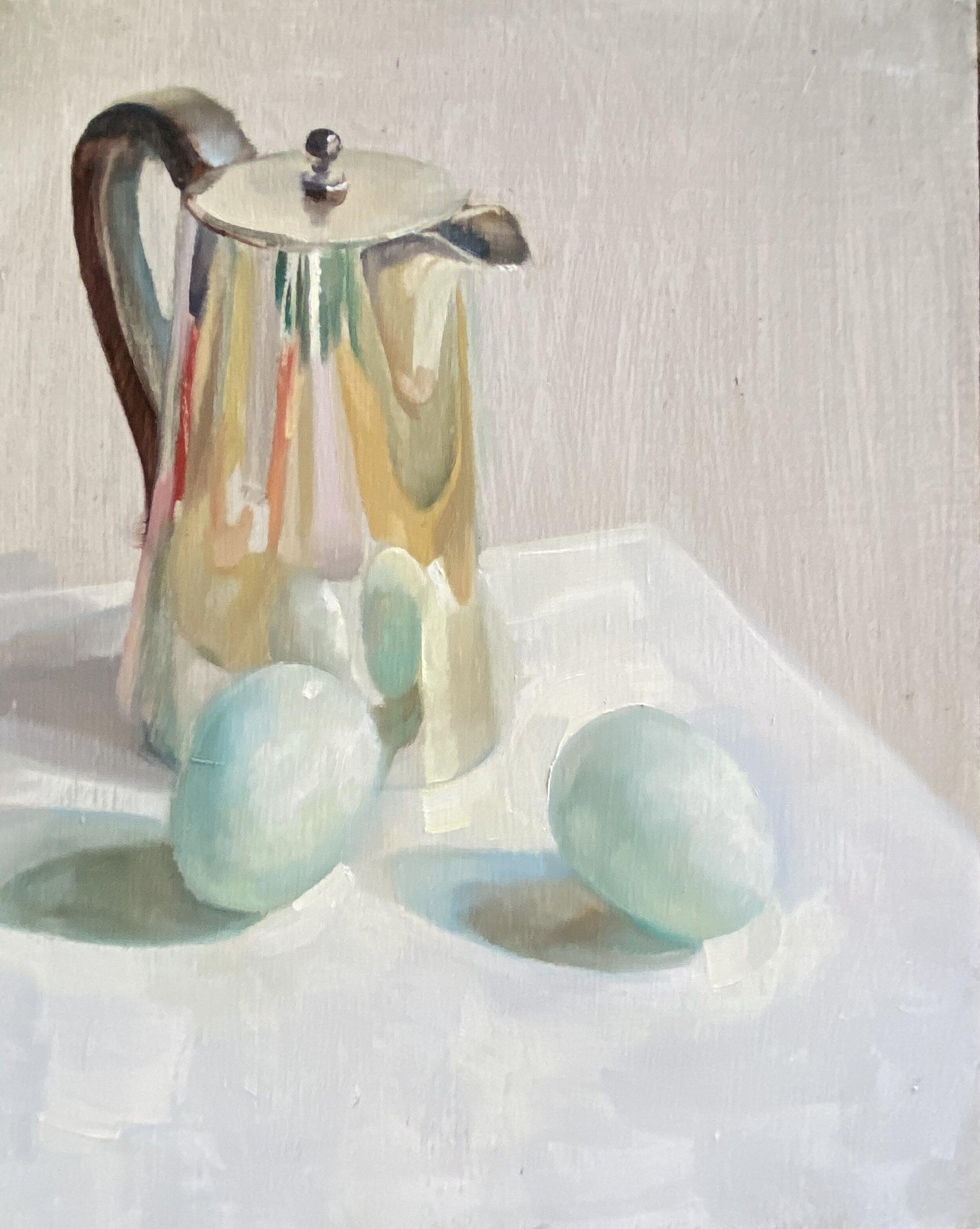 The Silver Teapot and Two Eggs 