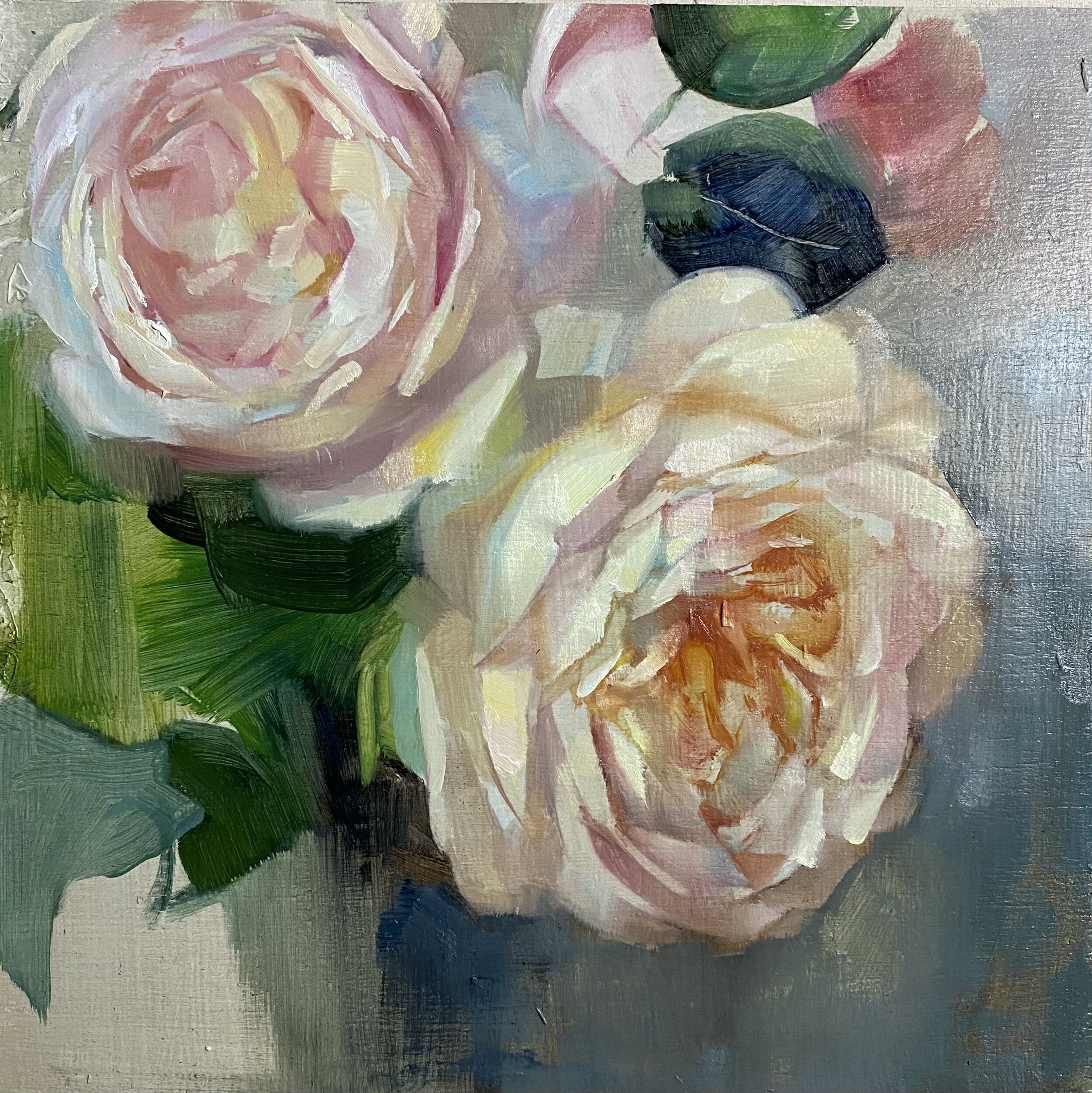 Detail of Two Rose Heads. (Artist Support Pledge)