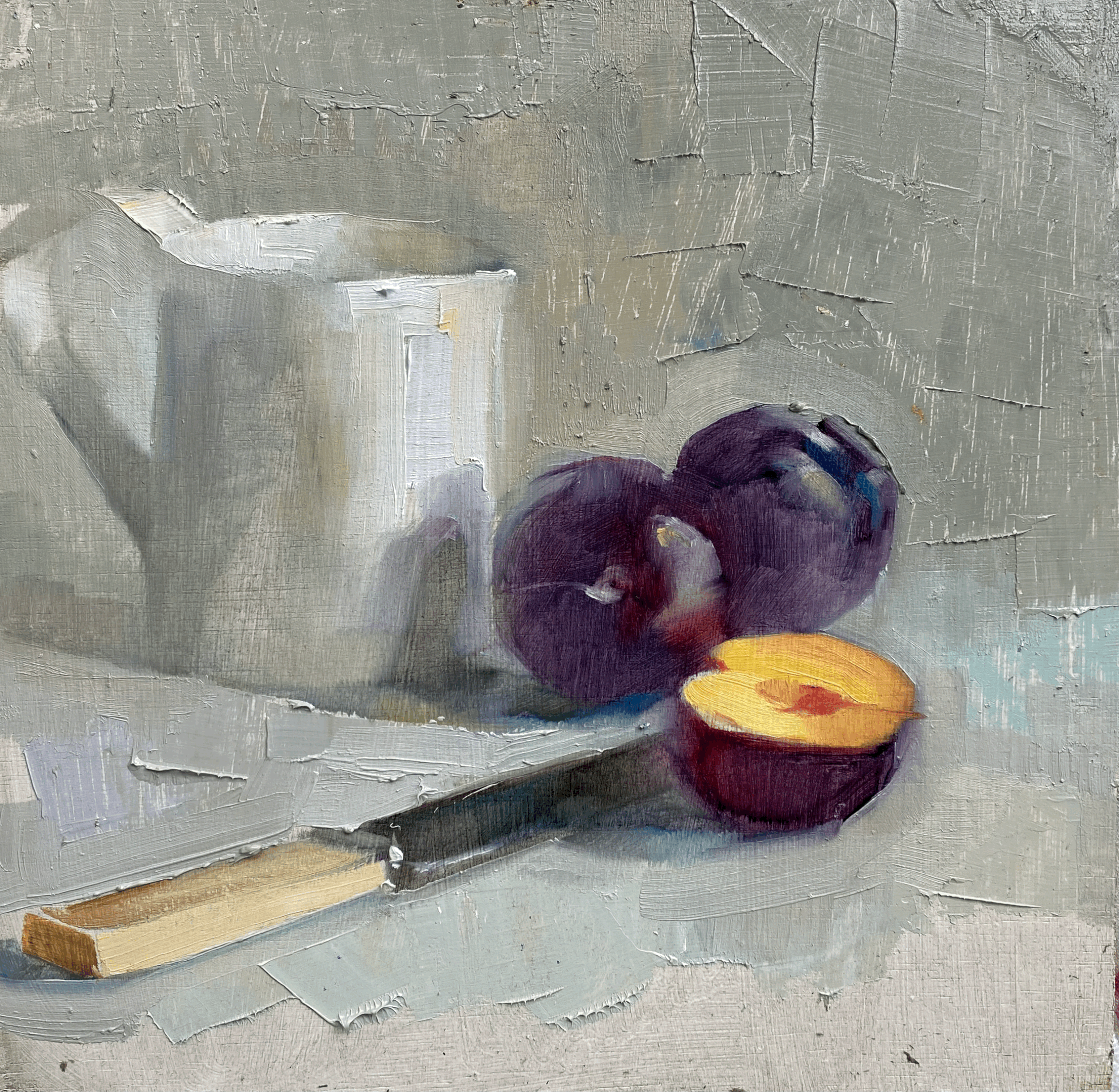 Plums and Birthday Jug.