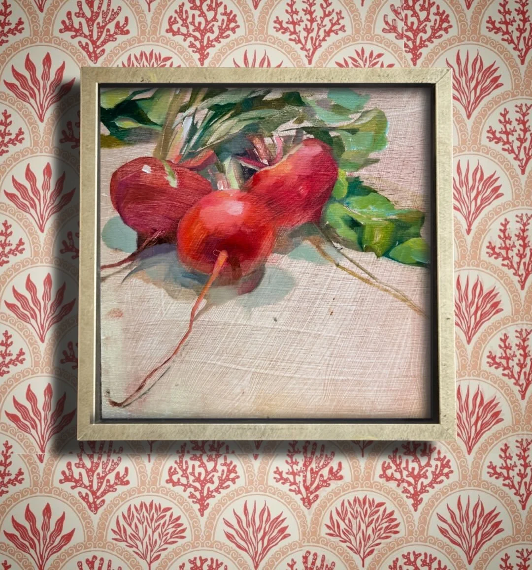 United by Harriet.

Available.
Oil on Panel, framed in Gold box frame.
10x10 inches (11x11inches with frame)
Link in Bio.

#beetroot #kitchenart #presentideas #kitchenpainting #buyartwork