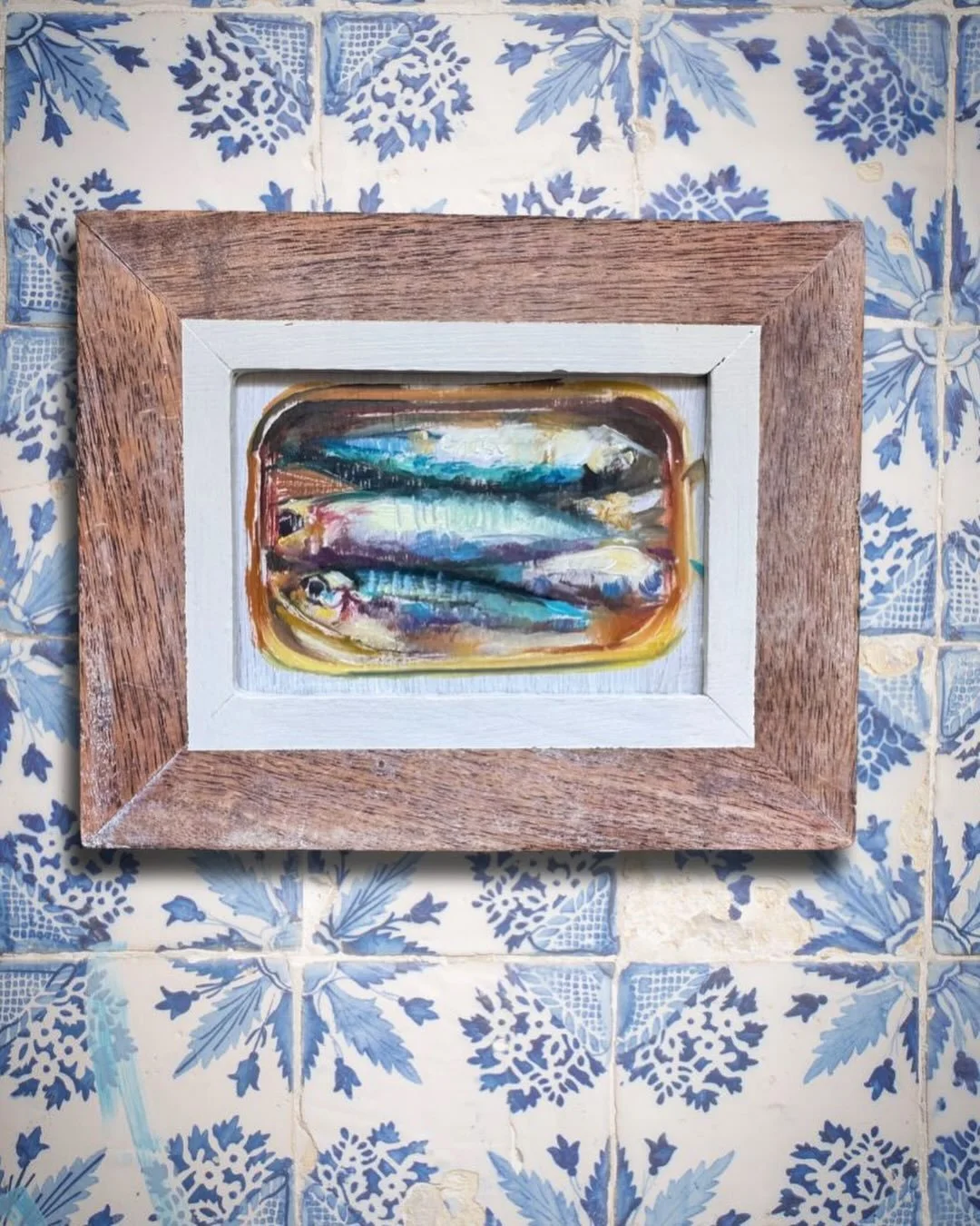 All a squash by Harriet.
Oil on Panel, framed.
5x3.5 inches-panel size.
Link in Bio.

#sardines #kitchenart #presentideas #kitchenpainting #fishpainting