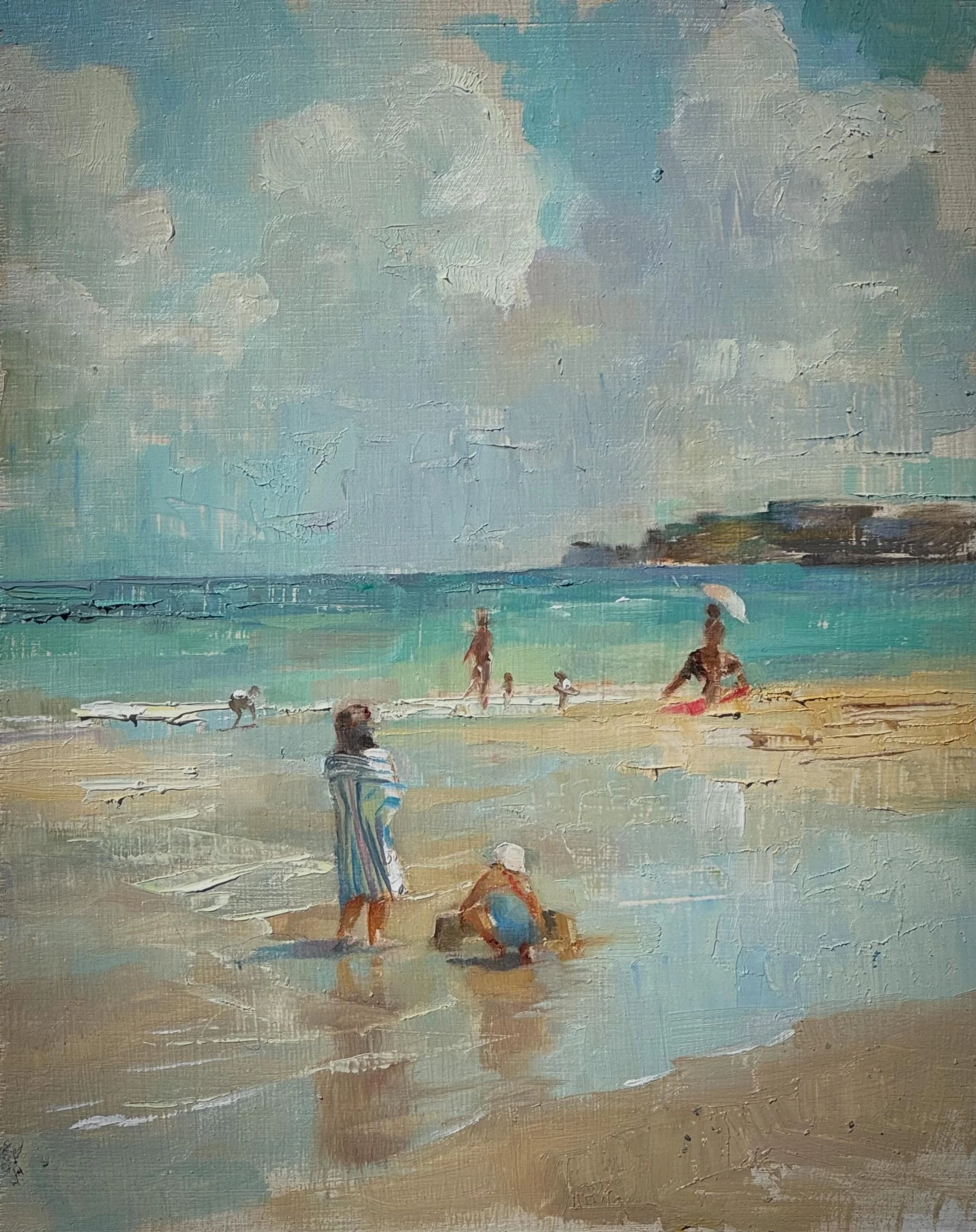 The Day&rsquo;s End by Harriet.

The last wonderful hours of the bank holiday!
Available.
Oil on Panel.
8x10 inches.
Please Dm.

#bankholidaymonday #beachday #beachlife #summerholiday