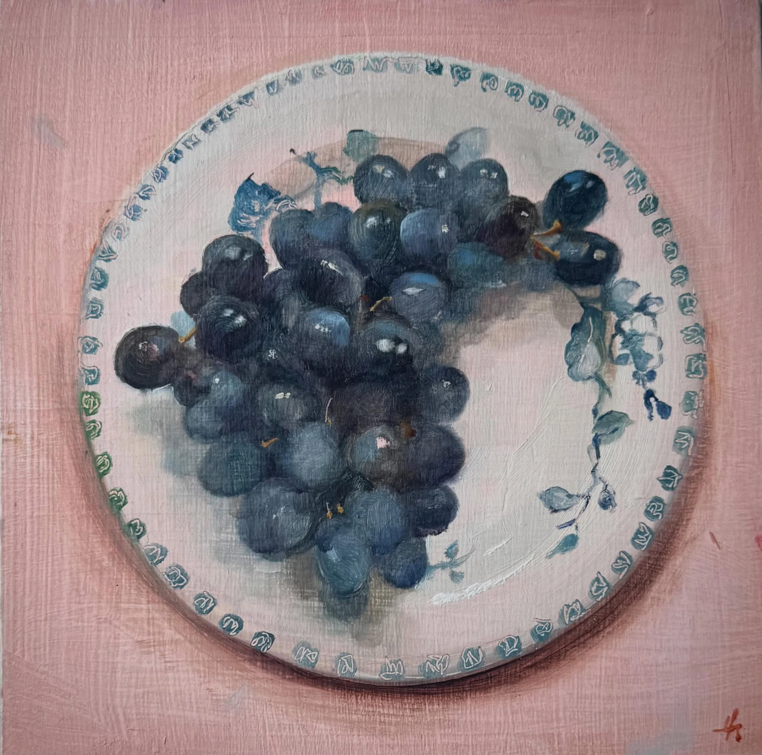 Grapes on an Old French Plate by Harriet.

Available.
Oil on Panel, framed in a handpainted box frame.
10x10 inches. (13x13 in frame)
Please Dm or comment below for details.
Thank you.

#grapes #kitchenpainting #artbuyer #presentideas #studypainting