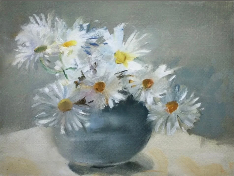 Bouncing Daises by Jeffy

Available.
Oil on Lnen Board.
7x9.5 inches.
Link in Bio.

#daisies #floralart #artcollector #smallpaintingsforsale