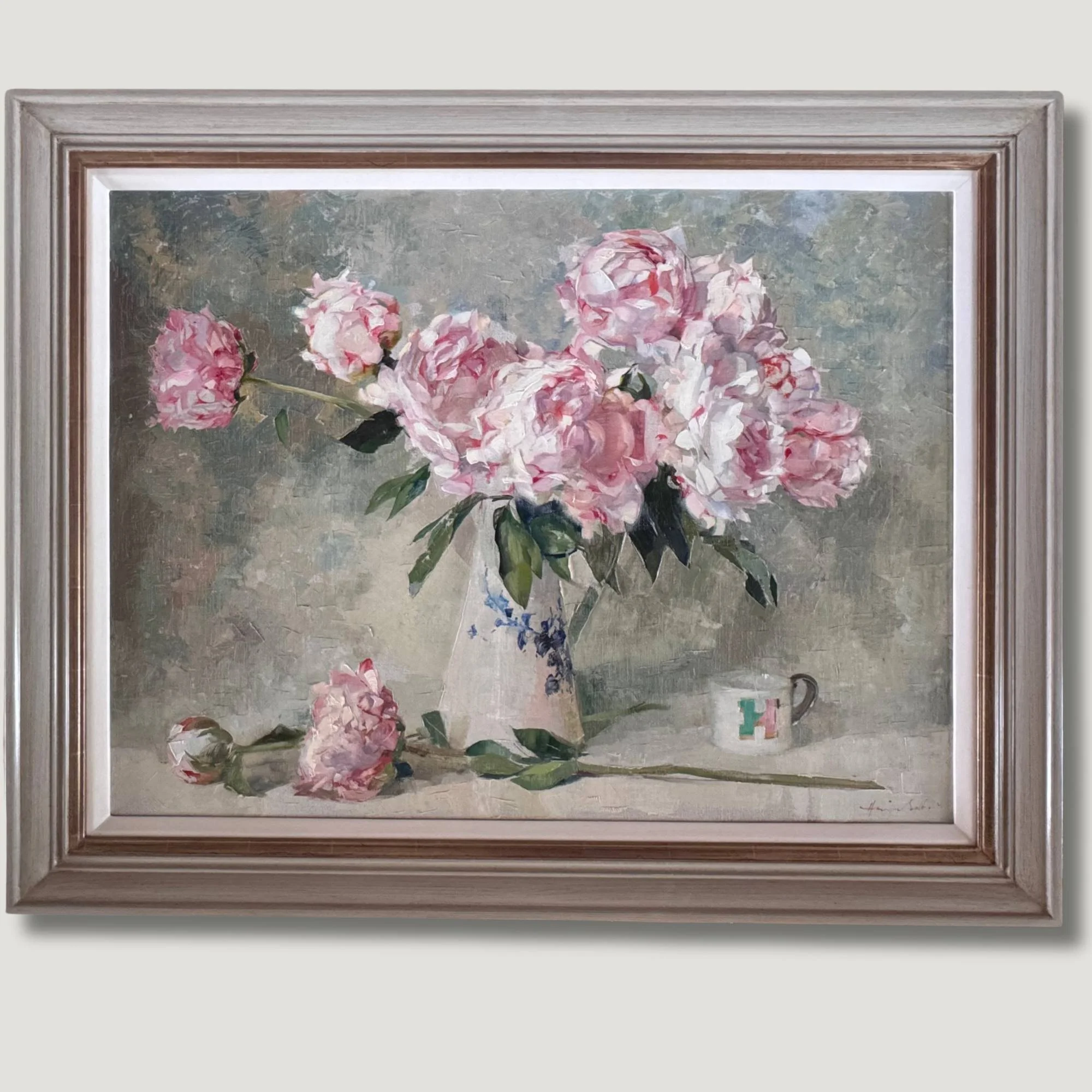 Peonies in the Painted Watering Jug