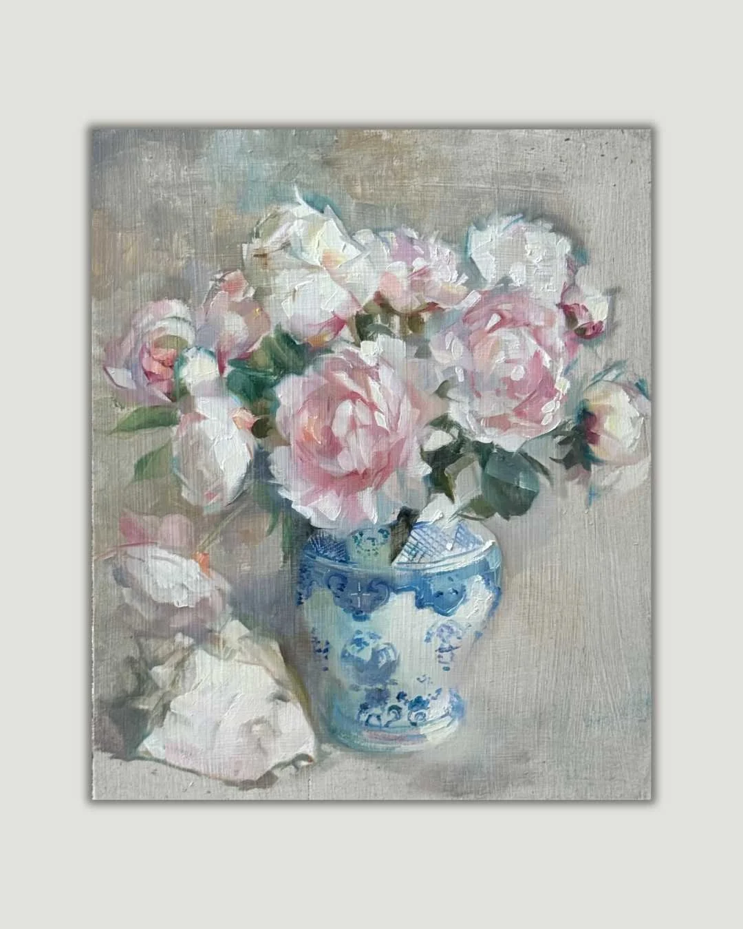 Peonies and conch Shell.