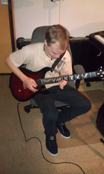 Ben, the Whiz Kid, warming up for another blistering solo!