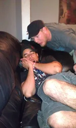 Wait. Gabe! Look out!! Zeus is here to eat your soul!!! ...or maybe just your face...