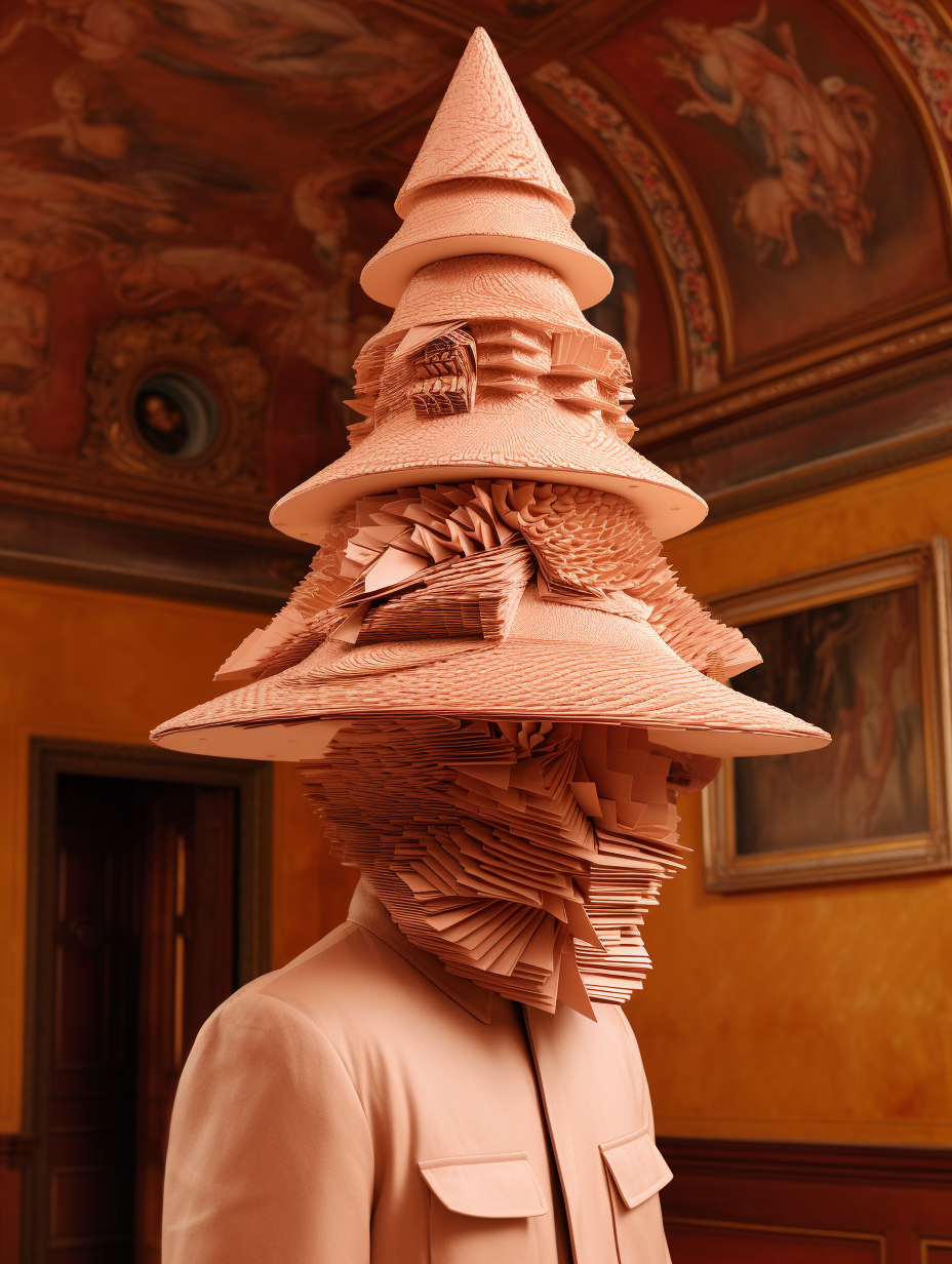 Grit_a_modern_man_is_wearing_a_hat_made_of_papier_mache_in_the__d277405a-4351-4021-ad17-e24fb462e946.png