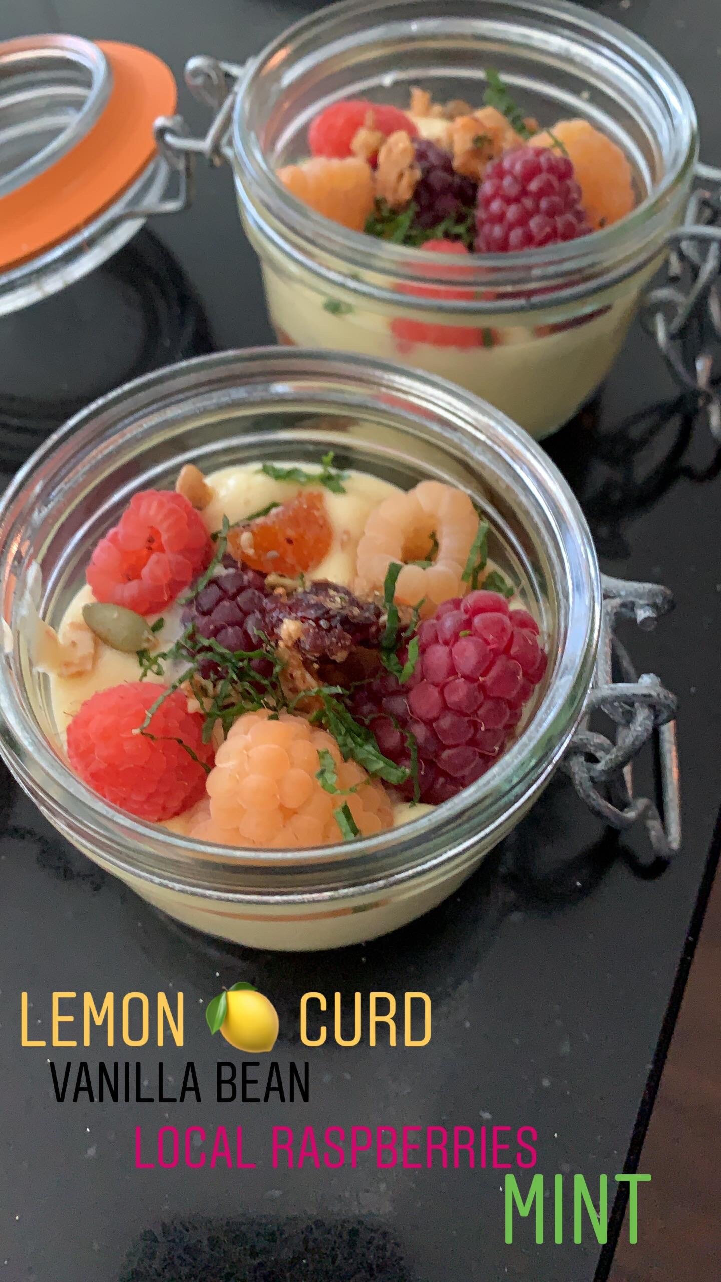 lemon - vanilla bean curd with Portland berries 