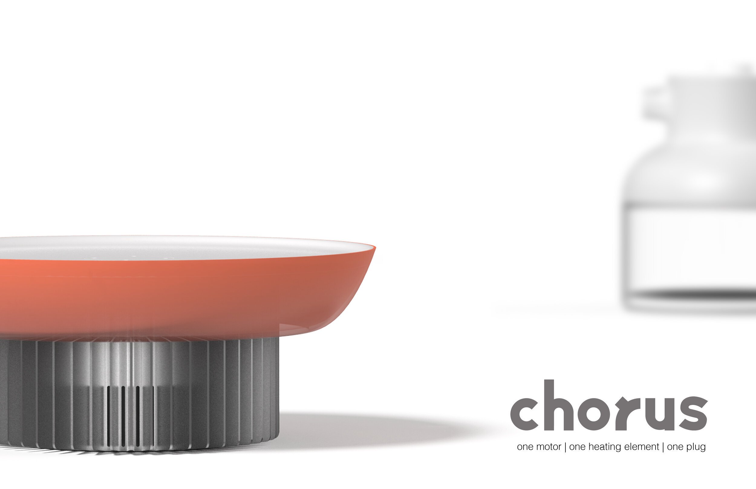 Chorus is a year long exploration into the world of countertop kitchen appliances. When surveying the landscape of existing products, what becomes clear is that almost all of them run off of either a motor or some sort of heating element.