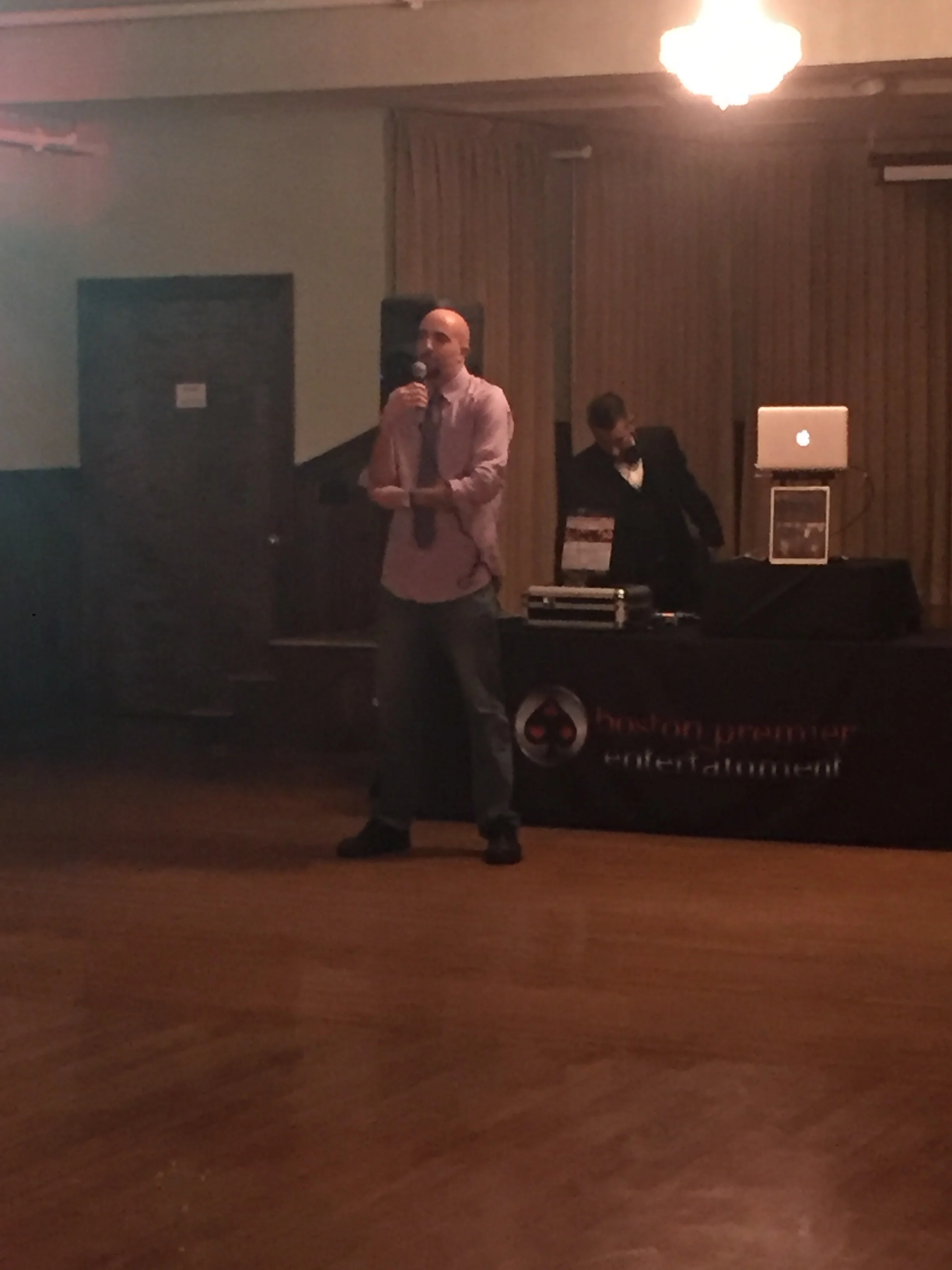 Co-founder and President, Joe Marino, thanking attendees and donors at Casino Night 2015.