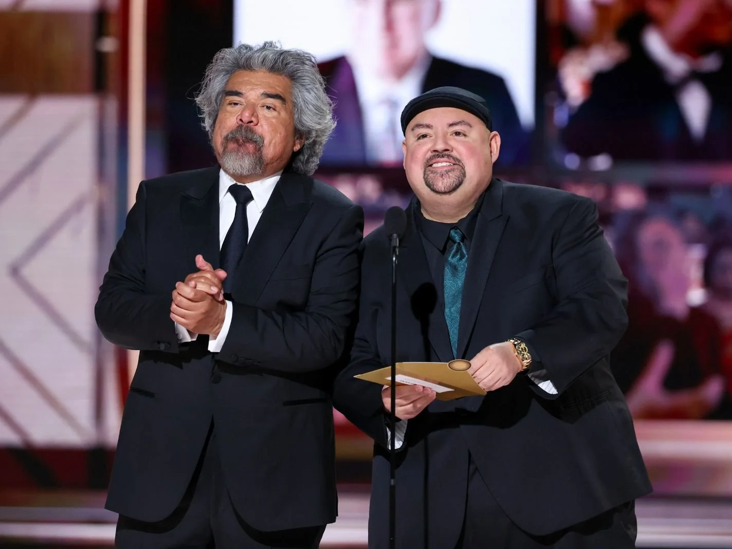 Lopez & Gabriel Igelsias Presents at the Golden Globes 2025