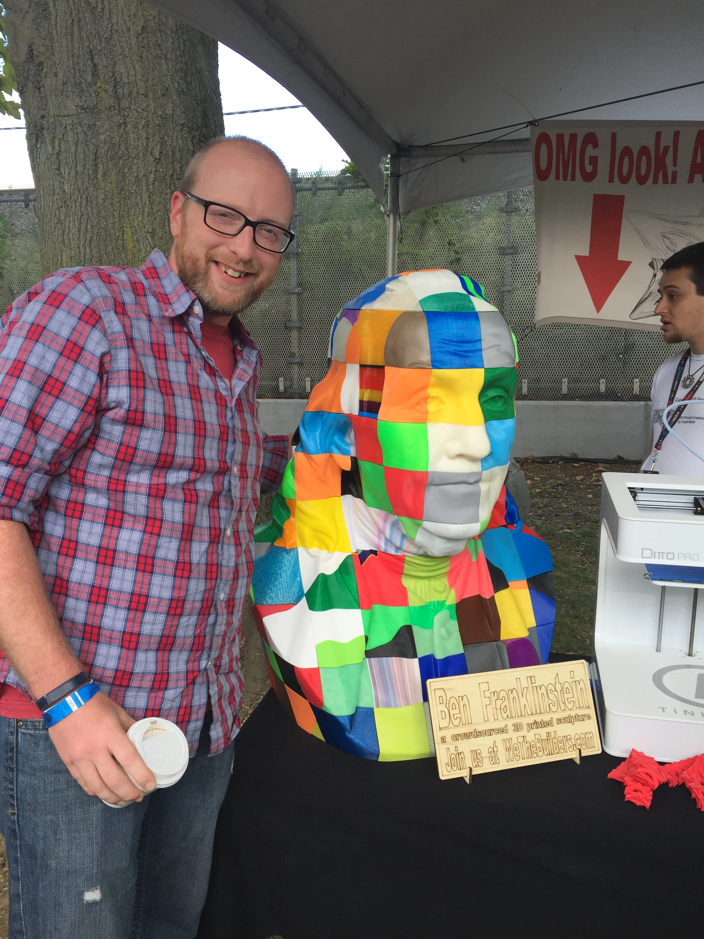Two of the blocks in "Ben Franklinstein" were printed on our own 3D printers.
