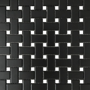 Basketweave Black with White Dots