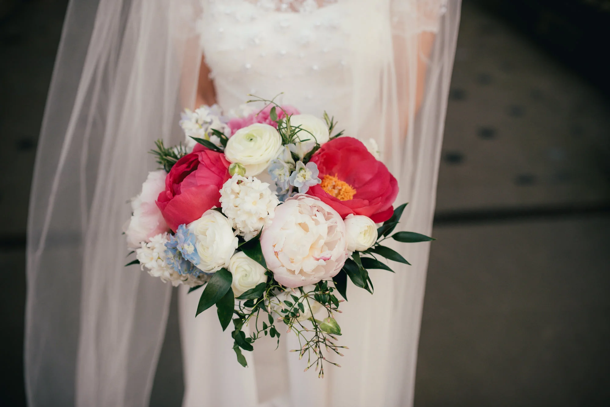 A spring hand-tied Wedding Bouquet