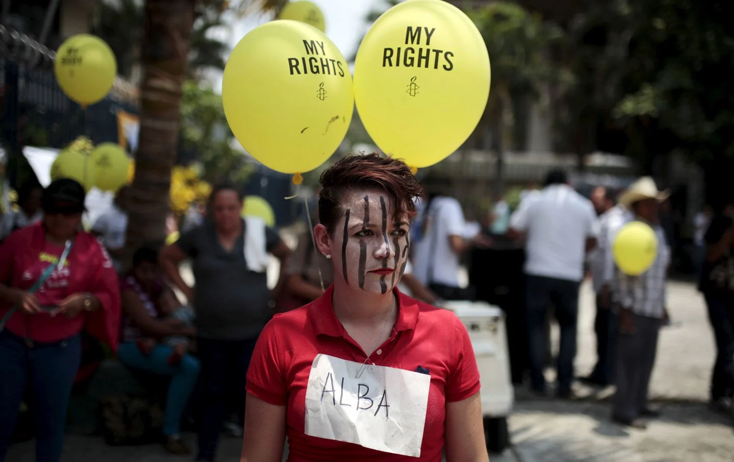 Une femme participant à une manifestation contre les lois anti-avortement au congrès à San Salvador le 22 avril 2015. © Reuters / Jose Cabezas