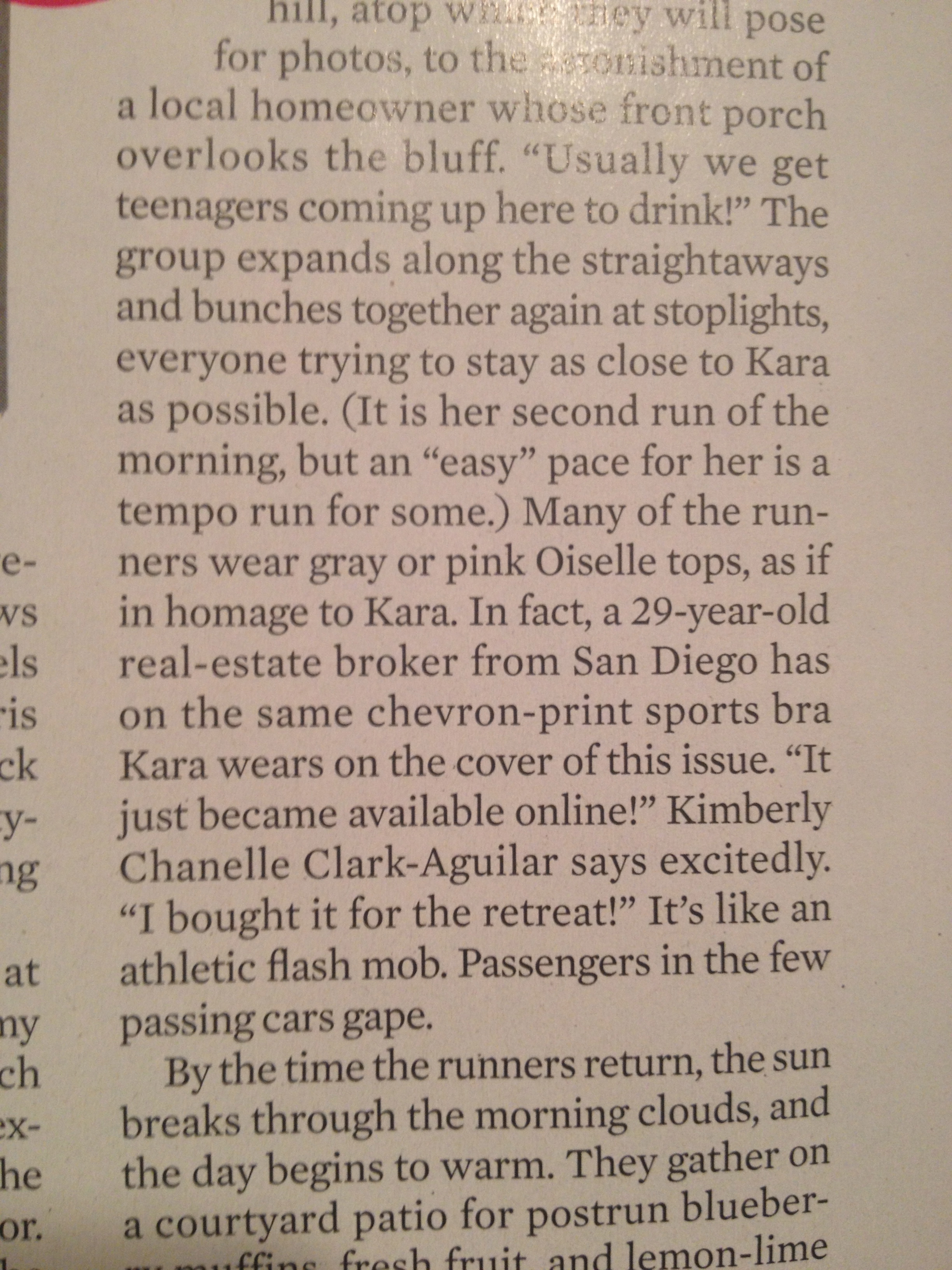 i take secret joy that my 4 word name is in Runner's World. this is how you rebel when your parents name you after a corporation, Kimberly-Clark.