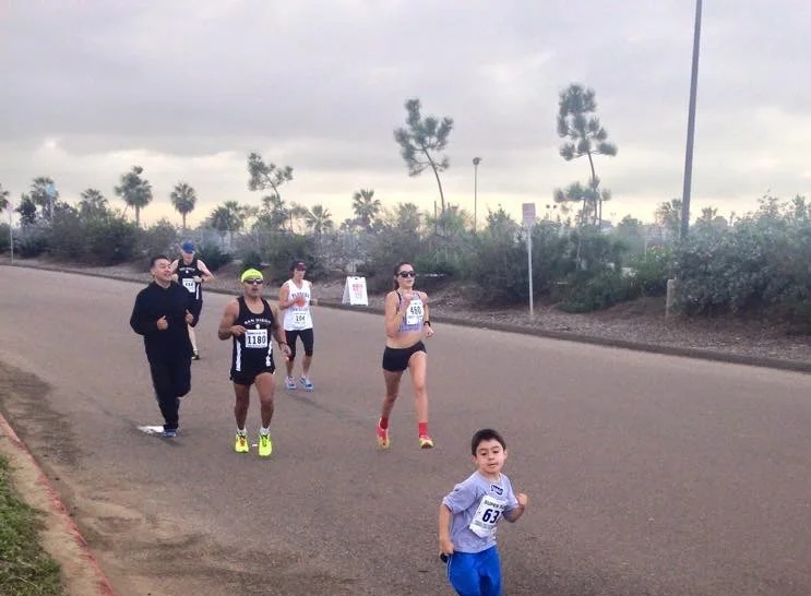 my thoughts as I am running the last .1 miles - "God, please let me beat the 4 year old running the 5k..." a new low.