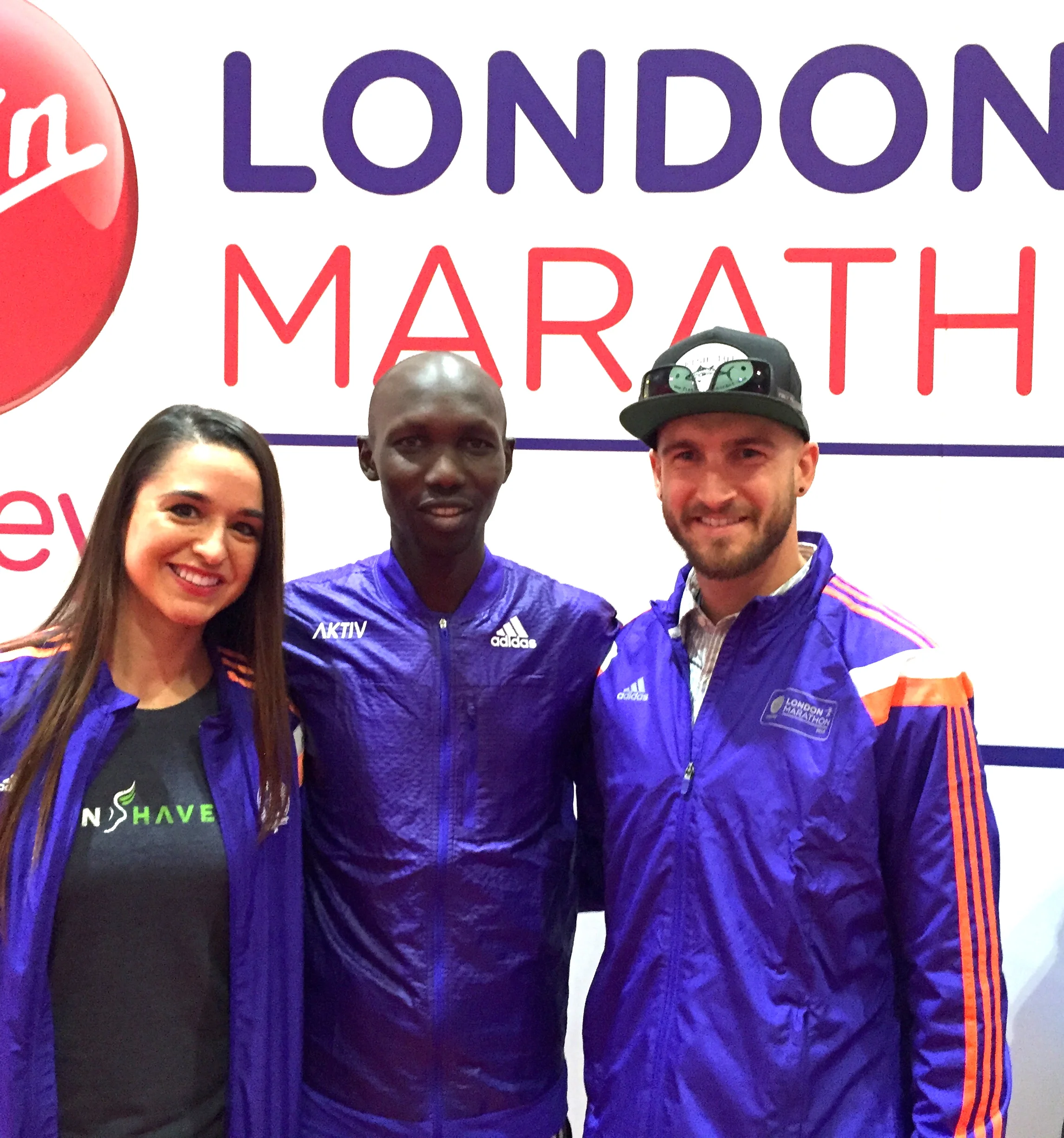 Dream come true getting to meet Wilson Kipsang. Having watching plenty of videos of him running in a marathon (most beautiful stride I've ever seen) it was such an honor to meet him. Icing on cake? The three of us matching!