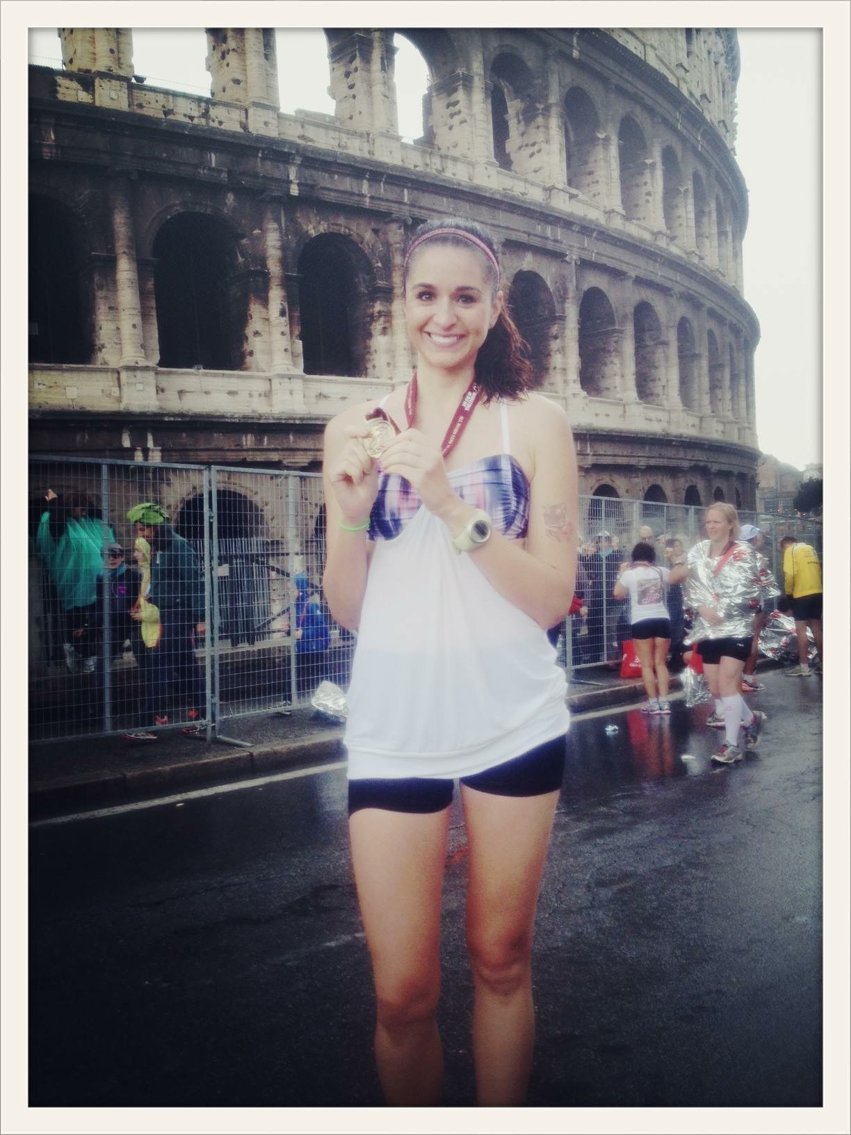 Marathon #1 of 6 in 23 month: MARATONA DI ROMA (absolutely the most scenic race. SO special. also SO SO rainy & cold.)