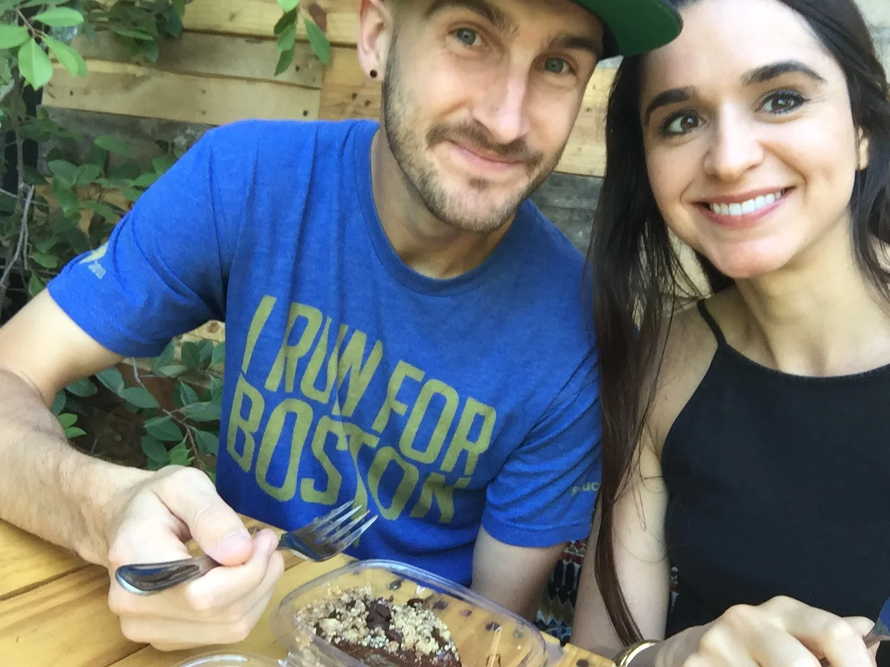 Peace Pies (in OB & Encinitas) is my FAVORITE for vegan, raw, gluten-free desserts. Sounds weird- but they are so tasty. About to dig in to a Chocolate Pie with Tyler- who REALLY likes it too. ;-)