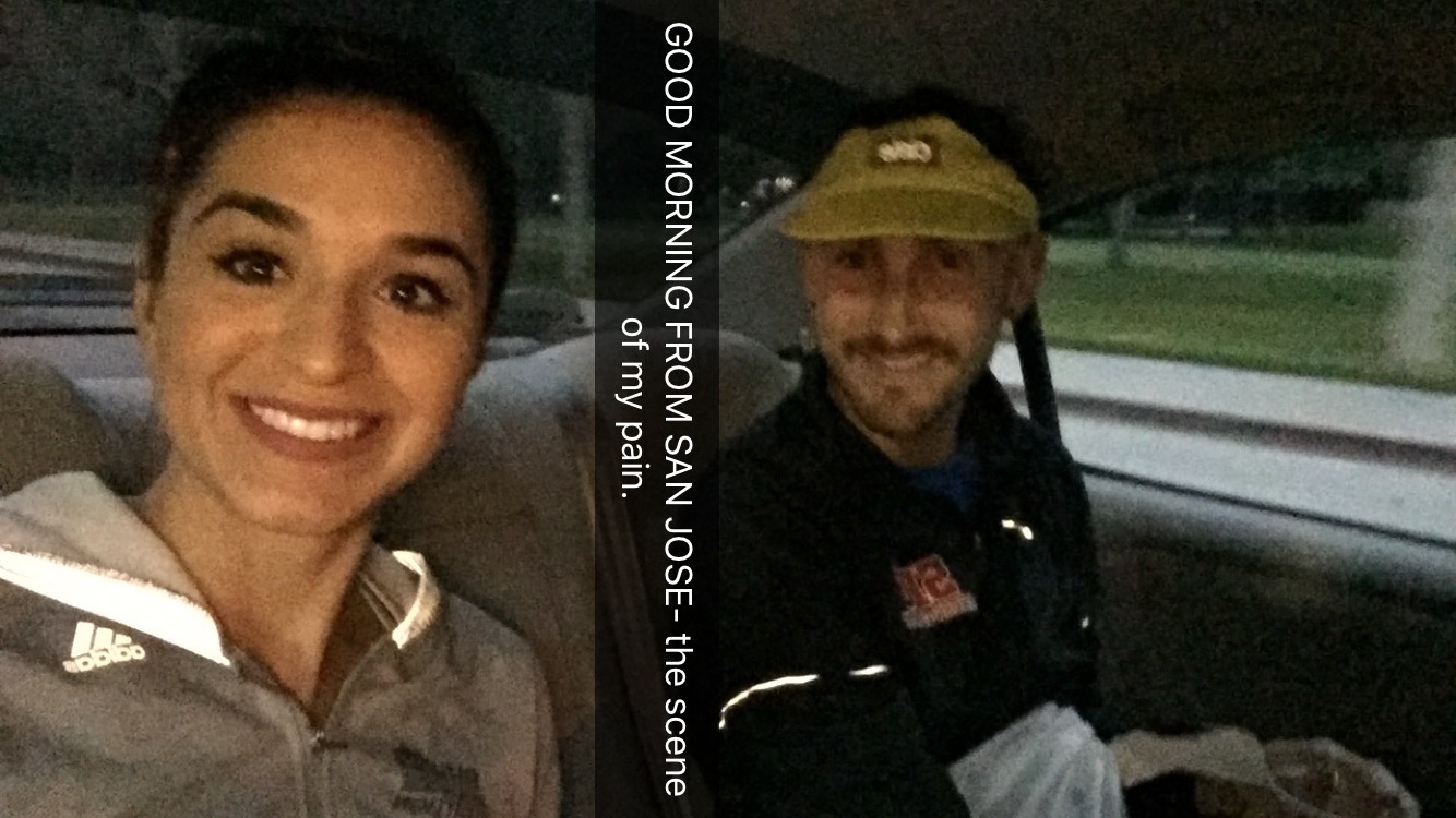 literally in the uber over- happily snapchatting and in complete denial about running 