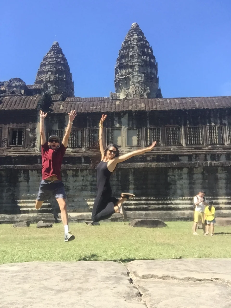such a gorgeous, hot day exploring all over Angkor Wat, Cambodia- with the guy who puts up with just about any pose I make him do. #husbandsofinstagram