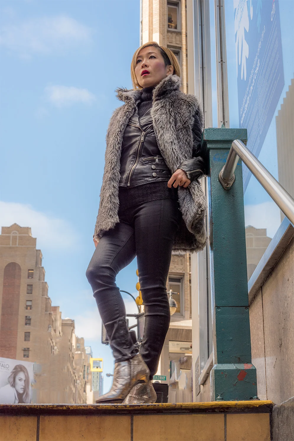 ROCK MAMA NYC LIFESTYLE BLOG - HOW TO WEAR BIKER JACKET IN COLD WINTER TIME