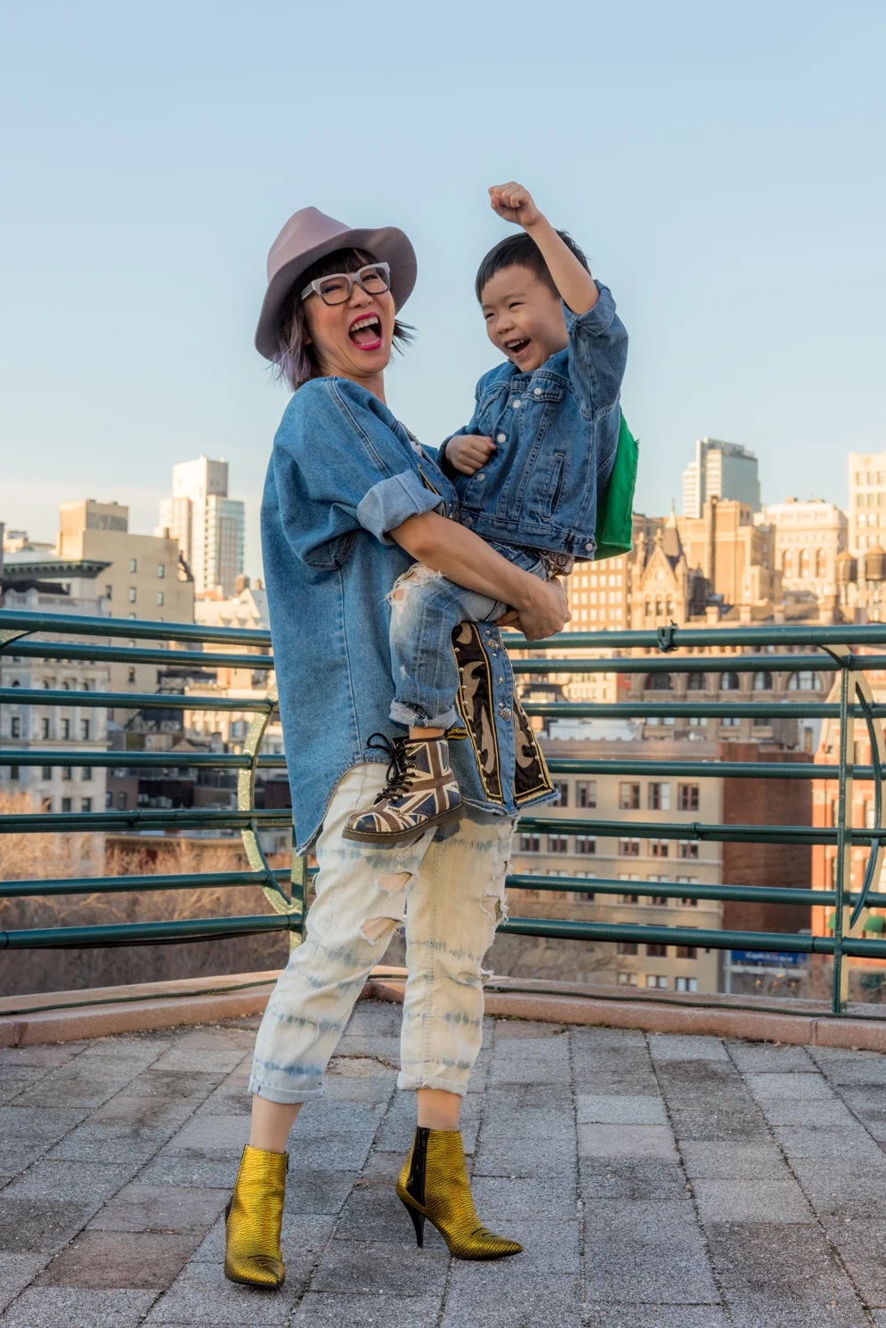 Mom And Son Denim On Denim Styling