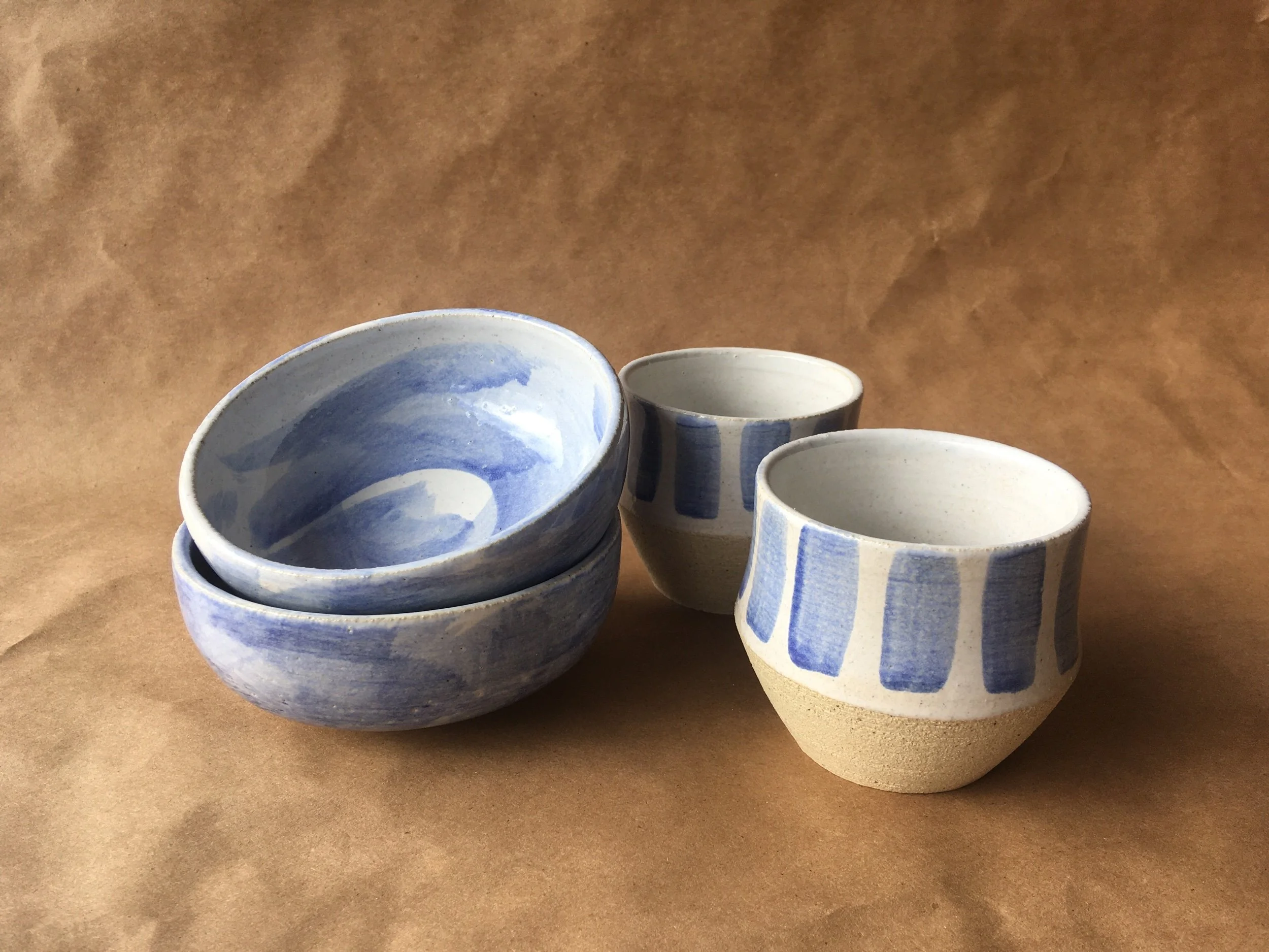  A favorite set I made during my time as a  visiting artist  at Rain City Clay last fall. 