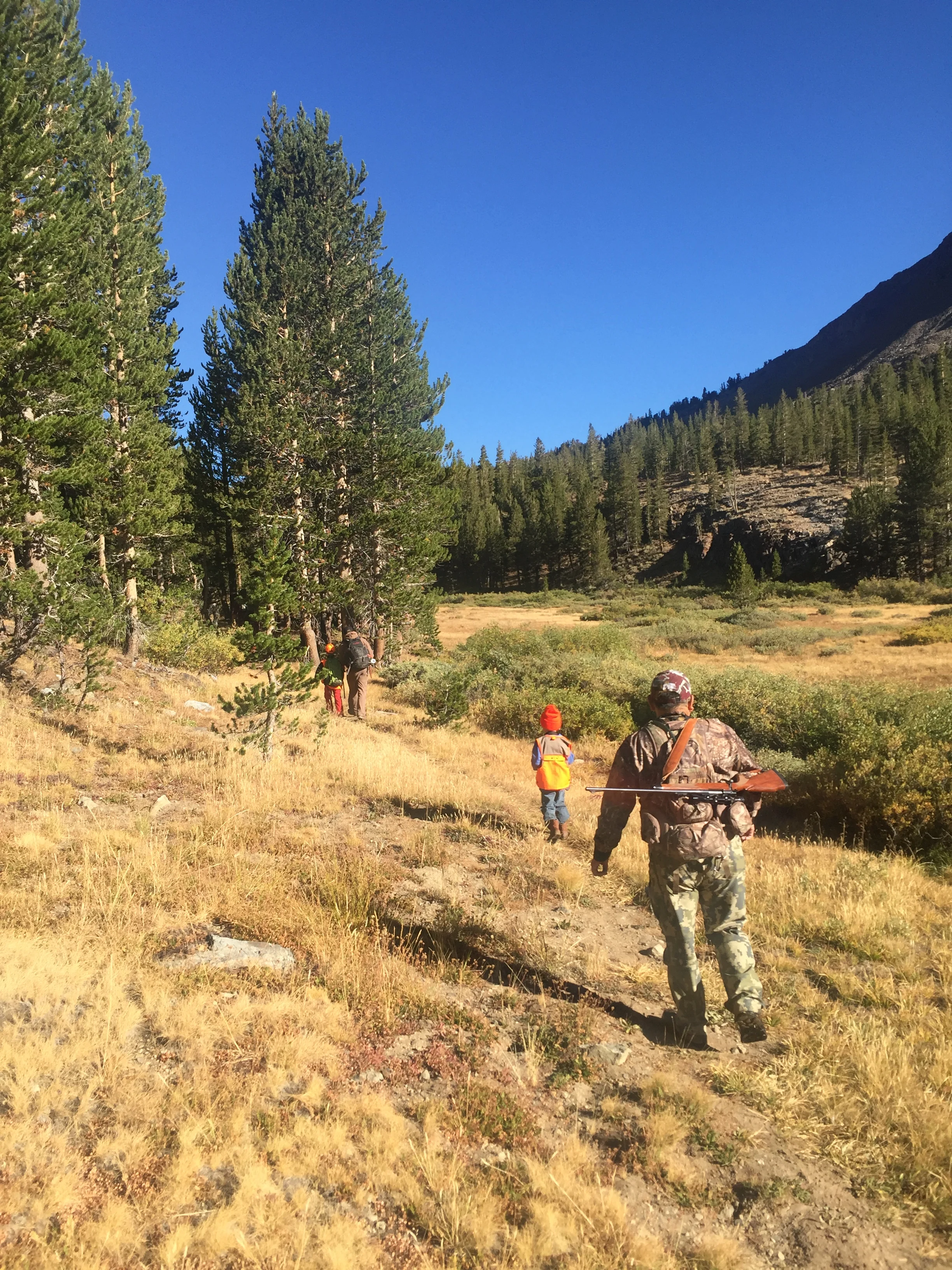 Hiking in to hunt.