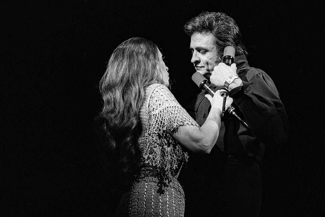 Johnny Cash and June Carter in concert at the Prairie Capital Convention Ce...