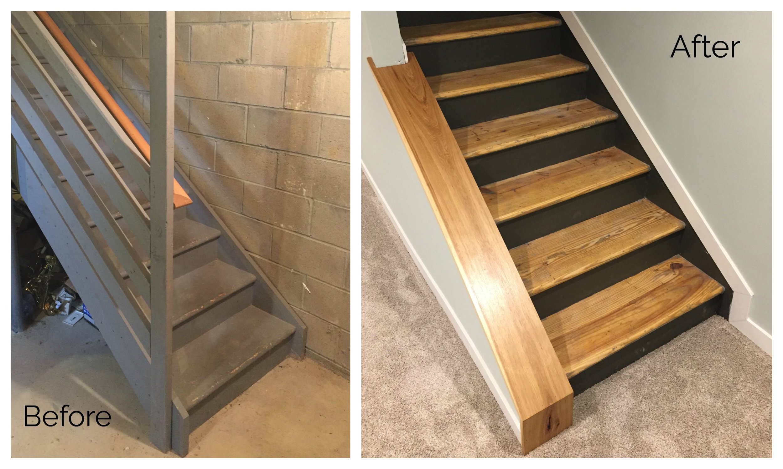 Staircase Remodel Diy Basement Stair, Cost To Refinish Basement Stairs