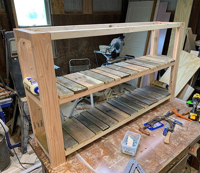 More project progress while mom took a Mother&rsquo;s Day nap! #woodshop #woodworking #reclaimed #make