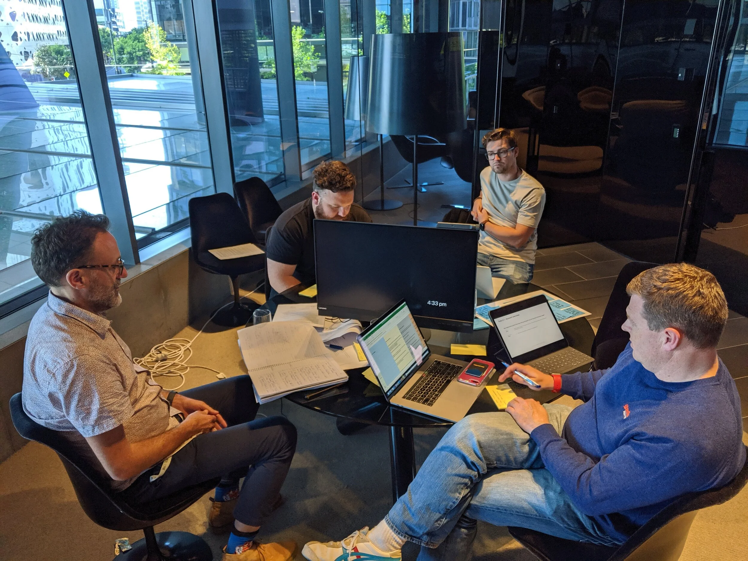 Debrief with team post customer interview