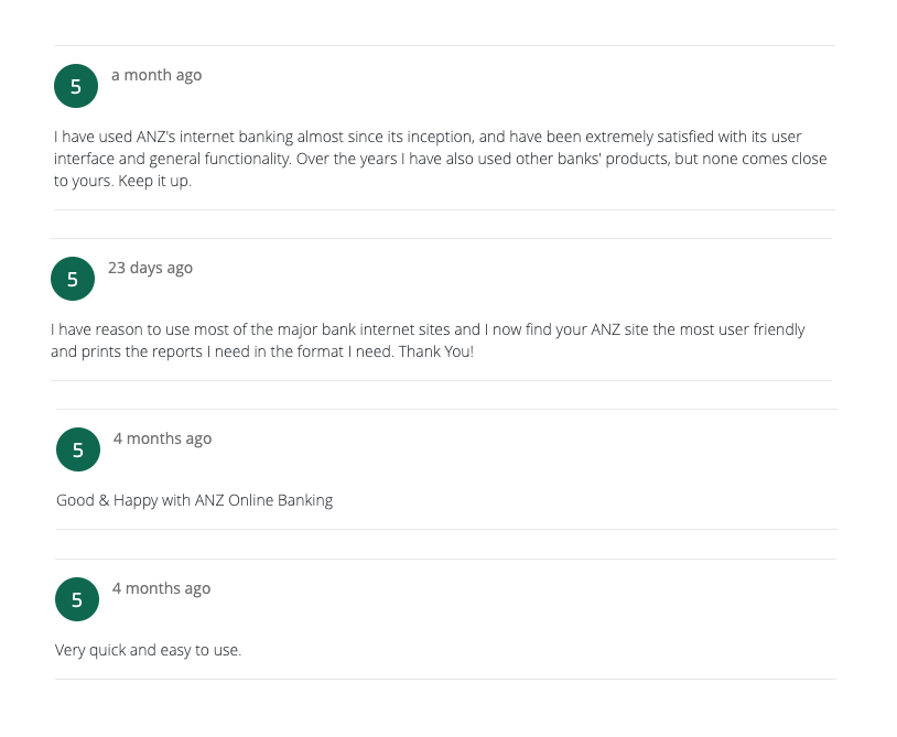 Examples of customer feedback from the on-site feedback form (rating from 1-5 stars)