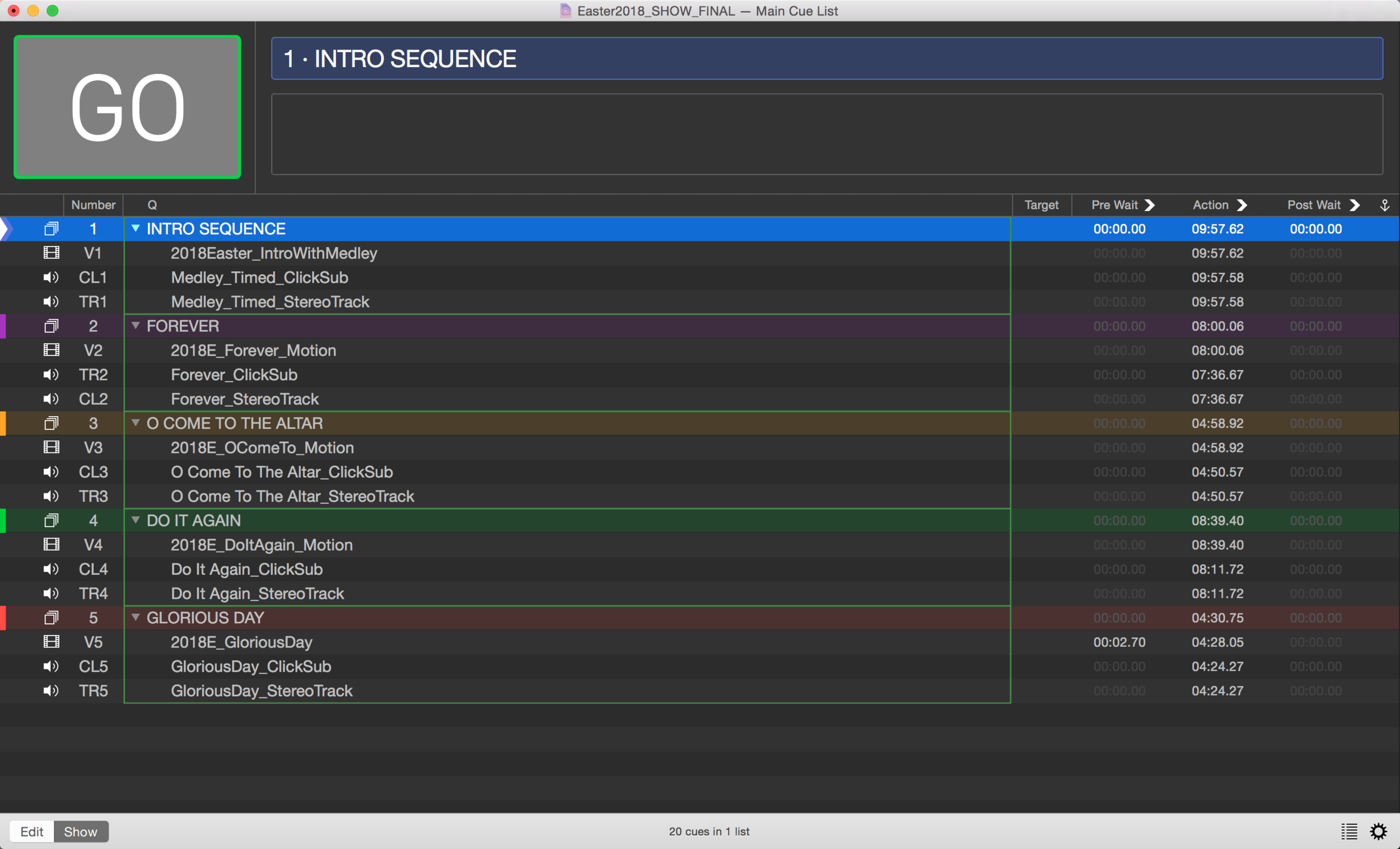 show control via qlab