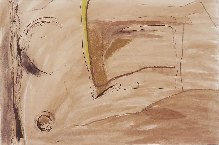 drawing with pea green line