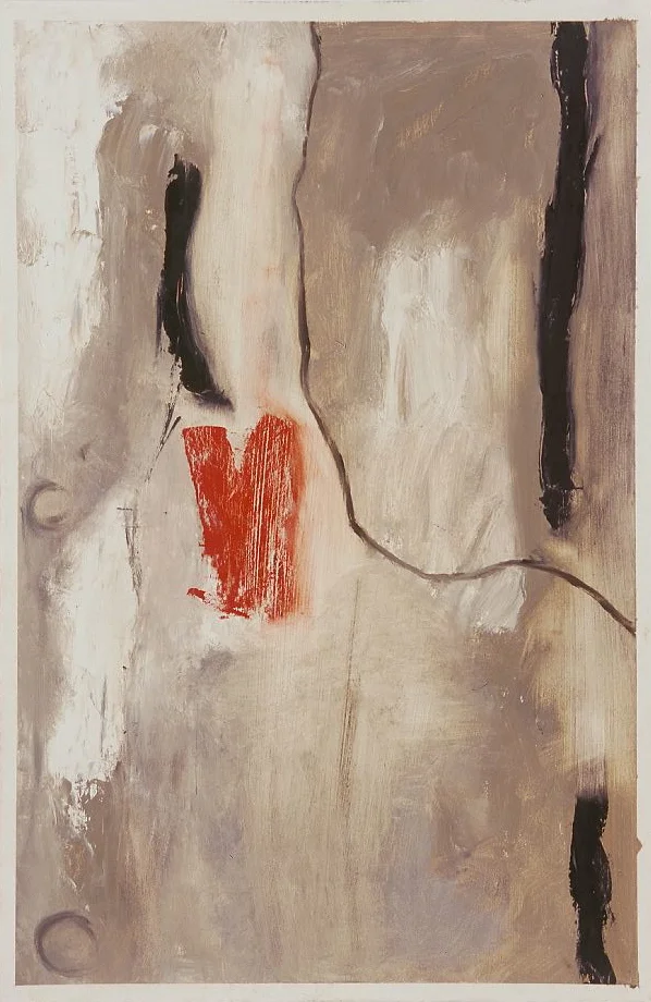 Red Oil with Black Lines